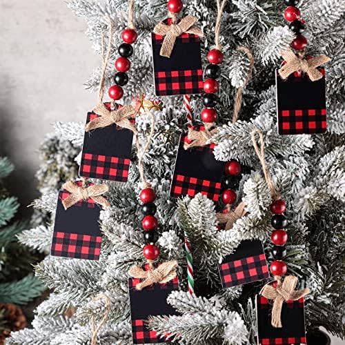 12 komada Božićne čarape Oznake Drvene božićne čarape Naziv Oznake Buffalo viseći ornament sa
