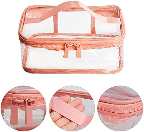 Wobe 2 Pack prijenosni Clear Makeup Bag Zipper vodootporna kozmetička torba transparentna putna torbica za
