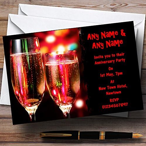 GOO ZOO crveni čaše za šampanjce Obiteljske zabave Personalizirane pozivnice