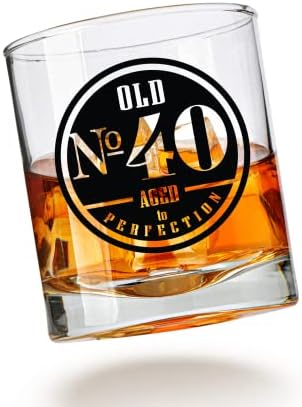 Stara čaša za viski broj 40 za muškarce-pokloni za 40. rođendan za njega - jedinstvena Škotska čaša - ukrasi
