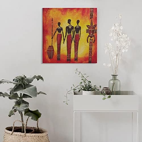 Sažetak Crna ženska slika Artwork Afrička Retro slika dekoracija postera platno slikarstvo