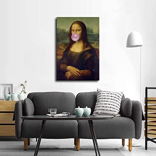 Remek-djelo Leonarda Da Vincija Mona Lisa Pink Bubble Gum Poster umjetnički Poster Print moderni posteri