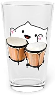 Pivo staklo Pinta 16oz Funny Bongo mačka slatka muzički Instrument Kitten Meme Cartoon 16oz
