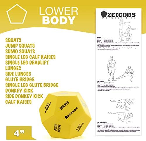 Zeicobs Vježba Dice za kućne treninge - fitnes Dice sa 36 jedinstvenih vježbi i uputstava - 3 paketa