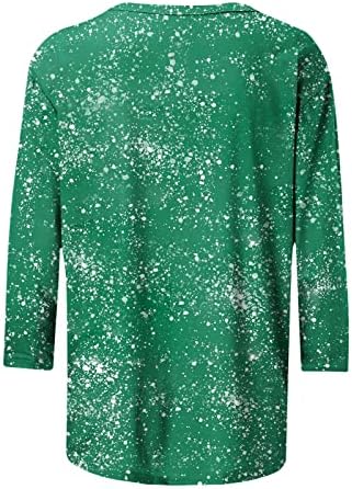 Ženske Shamrock Heart Print Shirts St. Patrick Dan zeleni Tops Holiday Clover kratki rukav Tops