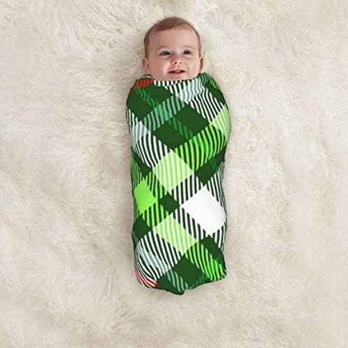 Škotski tartan plairan zeleni beba pokrivač koji prima pokrivač za novorođenčad novorođenčad swir