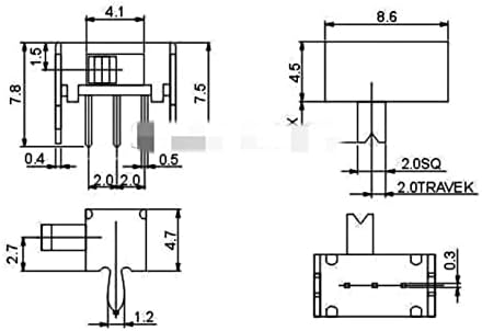 RFXCOM Micro prekidač 10pcs 3 PCB 2 Pozicija 1P2T SPDT minijaturni preklopni prekidač SK12D07VG4