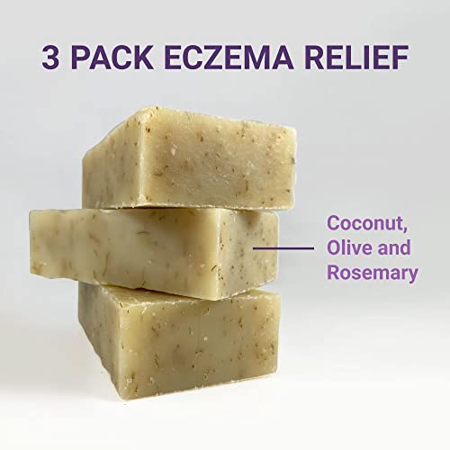 Prirodni sapun-ekcem Relief lavanda 3 pakovanje sa kokosom, maslinom i ruzmarinom / ručno rađeno sa