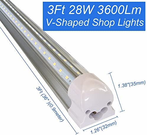 3ft Linkable Led Shop Light 35 Inch 28W Cijevna svjetla ,3 'Cooler rasvjeta vrata 36 integrisane
