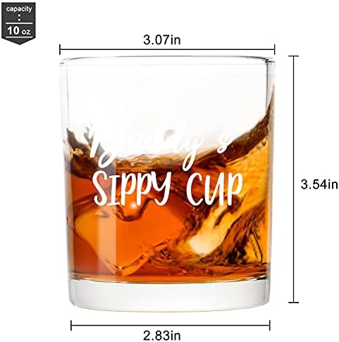 Tata poklon-Daddy's Sippy Cup Whisky Glass 10 oz, Tata Old Fashioned Whisky Glass za oca Tata njega muža, smiješna