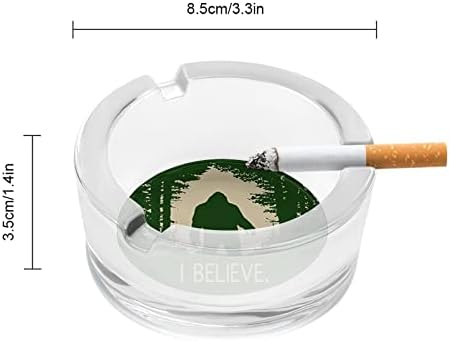 Bigfoot vjerujem da staklena pepeljara okrugla cigarete Držač za nosače pepela za kućni uredski uređenje