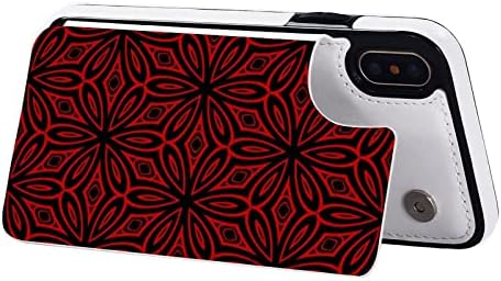 Crvena geometrijska Bandana Print Wallet futrole za telefone modni kožni dizajn zaštitni poklopac otporan