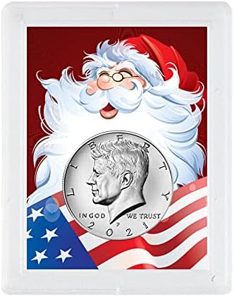 Američki novčić Treasures Patriotic Santa 2021 JFK pola dolara sa zaštitnim držačem Brilliant Uncirculated / originalni