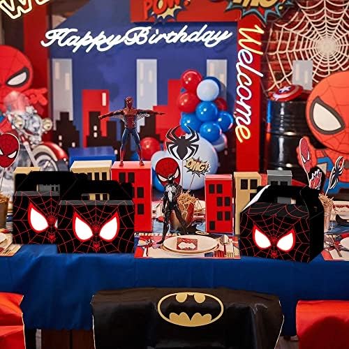 16pcs milje morales Party Bagers Spiderman Rođendanske ukrase crne paukove poklon kutije, kutije za bombone,