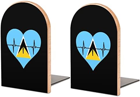 Ljubav Saint Lucia Heartbeat knjiga završava za police drveni stalak za knjige držač za knjige