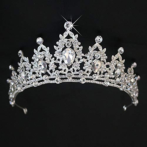 Kristalna kraljica kruniše vještački dijamant princeza tijara za žene djevojke Srebrna tijara i kruna