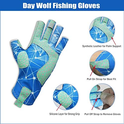 Dnevne vukove ribolovne rukavice UV zaštita prozračna prst upff 50+ za veslanje na otvorenom