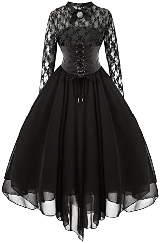 Halloween Corset haljine za žensku gotičku haljinu bez rukava čipka za ljuljanje koktel haljina Formalne