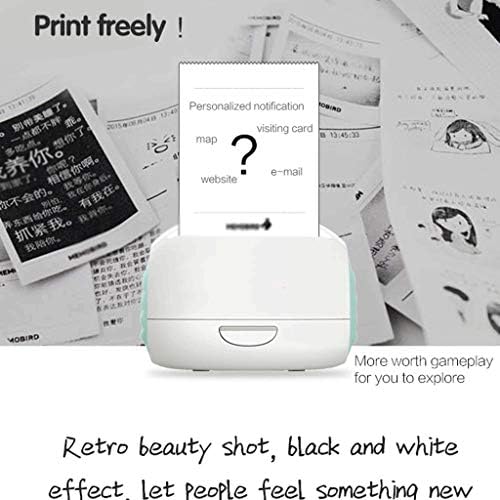 WDBby Pocket Journal Printer, mini čitanje Bilješke pisača, crno-bijelo Photos Printer za planer časopisa,