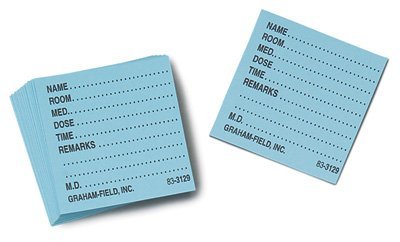 Grafco kartice za dozator lijekova, 1 1/2 x 1 3/4 plava pilula kartica, pakovanje od 500, 3129 BL