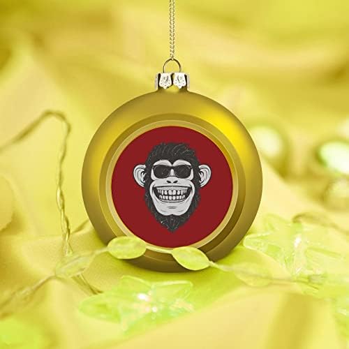 Funny Monkey Božić kugle Ornamenti Set veliki Božić Tree dekoracije Bluk za izvan vanjski unutarnji
