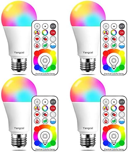 Yangcsl 120 boja E26 LED sijalice koje se mogu zatamniti sa promjenom boje sa daljinskim upravljačem, memorija & sync, Daylight White & RGB Multi Color, 60 Watt ekvivalent