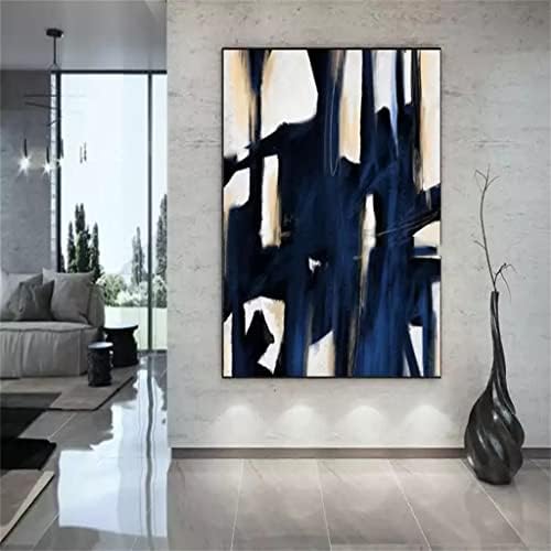 YXBDN velika ručno obojena crno-bijela apstraktna moderna pejzažna uljana slika Kućni dekor bez okvira
