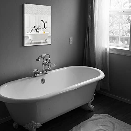 Umirujući smiješni pingvini zidni dekor za kupaonicu crno-bijeli Pingvin zidna umjetnost na platnu slatke