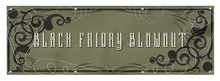 CGsignLab | Black Petak puhanje -Victorian gotic VINT-OTVORENO Otvoreni mrežni vinilni transparent | 6'x2