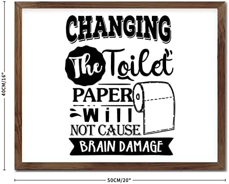 16x20in Drvena zidna ploča sa klasičnim citatima Promjena toaletnog papira neće uzrokovati oštećenje