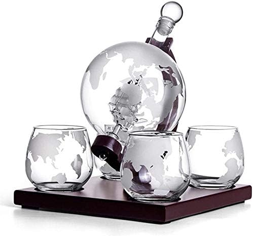 Whisky Globe Decanter Urezan World Globe Decanter Set 35 Oz Za Liker Votku U Premium Poklon