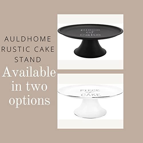 Auldhome Rustikalni štand bijele torte, seoski kuća Enamelware Okrugli postolje za torte, u nevolji