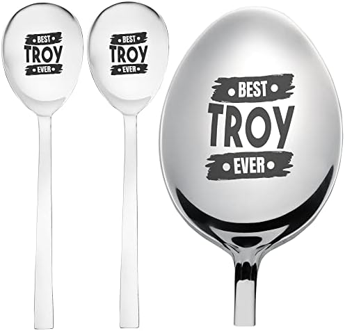 Muškarci Najbolji Troy ikad - personalizirani Troy Naziv rođendana 8 inča ugravirano kašičice | Pakovanje