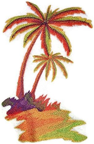 Priroda tkana u nitima [tropska palma u akvarelu] [Custom i jedinstveno] Vezeno željezo na / sew