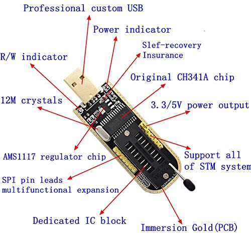 Geekstory za Atmel 51 AVR USB ISP ASP mikrokontroler Programer Downloader CH341A 24 25 Serija EEPROM Flash