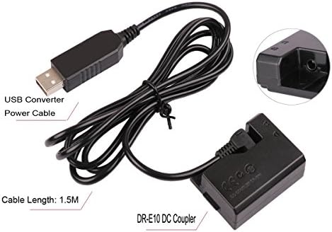 CCYC DR-E10 DC spojnica za zamjenu baterije i USB DC pretvarača za napajanje ACK-E10 AC električni adapter,