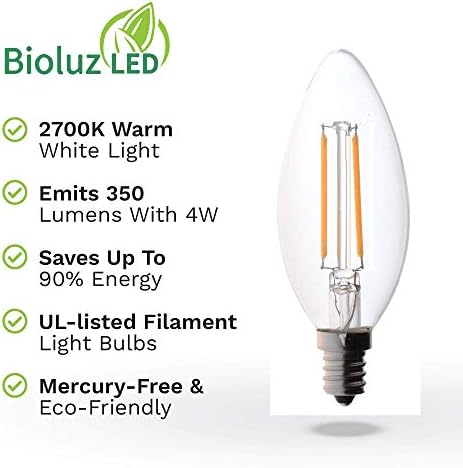Bioluz LED 40W žarulja sa žaruljama od filamenta, E12 baza Visokoefikasna LED sijalica sa svijećama,