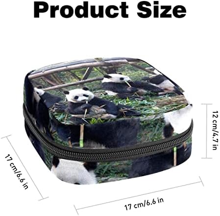 Slatka Panda Eatting bambusova torba za šminkanje, kozmetička torba, prenosiva toaletna torba za žene i djevojčice