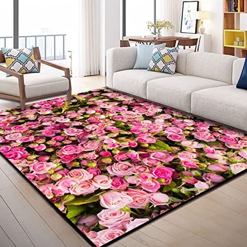 CUSMA Pink cvijet uzorak 3D ljeto Neklizajući dnevni boravak tepih spavaća soba kupatilo vrata mat