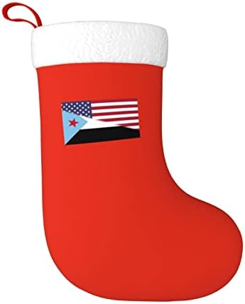 TZT američka zastava i zastava Južne Jemen Božićne čarape, Xmas Holiday Party pokloni za porodične ukrase