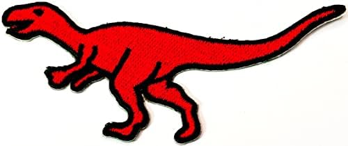 Kleenplus Crveni dinosaur T-Rex Spremljena značka glačalo na šini na amblemu za jakne Jeans hlače ruksake