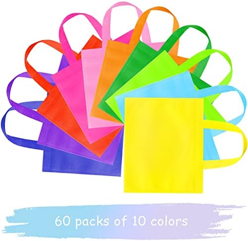 Gitmiws 60 komada netkane partijske torbe - 9,8 '' x8.3 '' Poklon za višekratnu upotrebu, 10 boja Duge