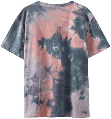 Ženske Tie Dye Tops 2023 Sun Moon Mushroom Tees T Shirts Vintage Kauzalne Tunike Loose Fit T-Shirt Slatka