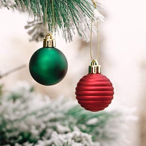 Valery Madelyn Tradicionalni zeleni crveni zlatni Božićni ukras paketa | 24CT 40mm kuglični ukrasi