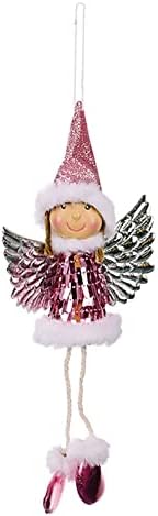 AFEIDD Božić ukras Angel privjesak šljokice duge noge djevojka božićno drvo Charm Crystal Bell Ornament