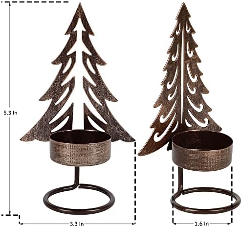 FORUP 6 paket Božić drvo Tealight svijećnjaci, metalni Božić stablo svijećnjak za Božić kući Party Tabela