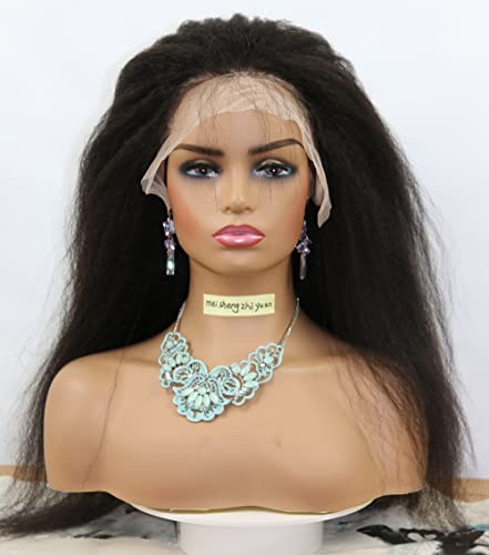 mszyhuwan perike za žene 1b 30 smeđa kosa Ombre Kinky ljudska kosa perika prozirna čipka prednja
