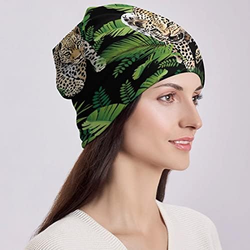 BAIKUTOUAN Leopards palmino lišće Tropski Print kapice za muškarce žene sa dizajnom Lobanja kapa