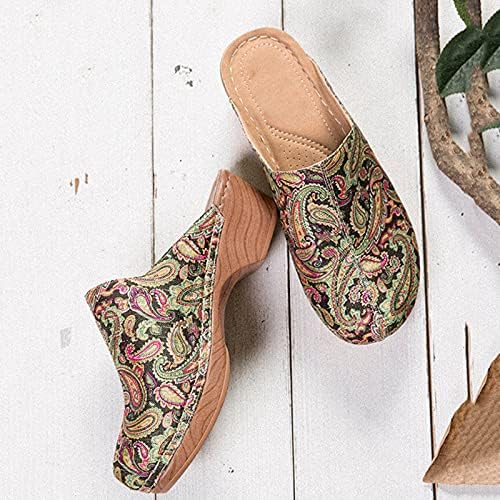 Papuče za žene vanjski vodootporni otisak na vintage cvjetni otvoreni nožni prsteni kvadrat u zatvorenom ljetnom