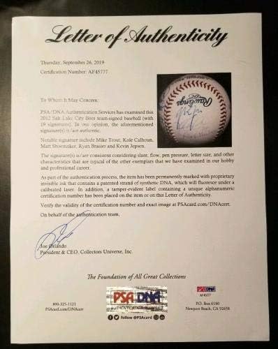 Mike pastrmka 2012 Salt Lake City Bees Team potpisan bejzbol PSA / DNK Autentični - autogramirani